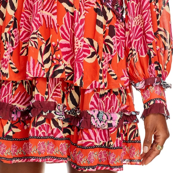 NWT | FARM Rio Rio Ruffled Tiered Mini Dress | Size XL - Picture 7 of 8